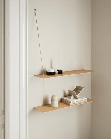 Estantería Stedge Add-on - Roble con pigmento blanco-latón, 80 cm - Woud