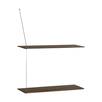 Estantería Stedge - Roble ahumado-acero cepillado, 60 cm, 2 estantes - Woud