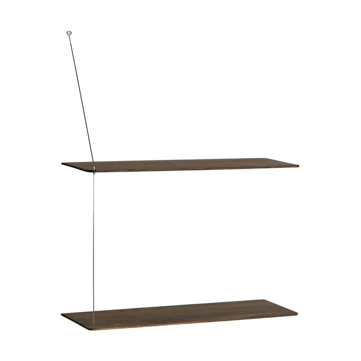 Estantería Stedge - Roble ahumado-acero cepillado, 60 cm, 2 estantes - Woud