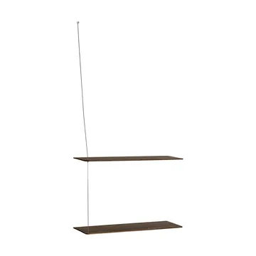 Estantería Stedge - Roble ahumado-acero cepillado, 60 cm, 2 estantes - Woud