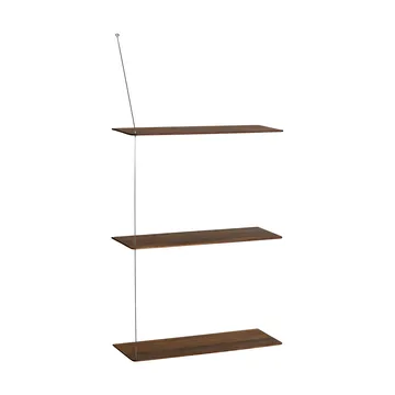 Estantería Stedge - Roble ahumado-acero cepillado, 60 cm, 3 estantes - Woud