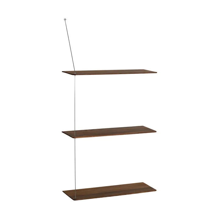 Estantería Stedge - Roble ahumado-acero cepillado, 60 cm, 3 estantes - Woud