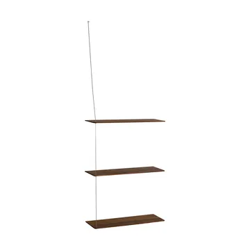 Estantería Stedge - Roble ahumado-acero cepillado, 60 cm, 3 estantes - Woud