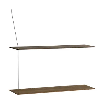 Estantería Stedge - Roble ahumado-acero cepillado, 80 cm, 2 estantes - Woud