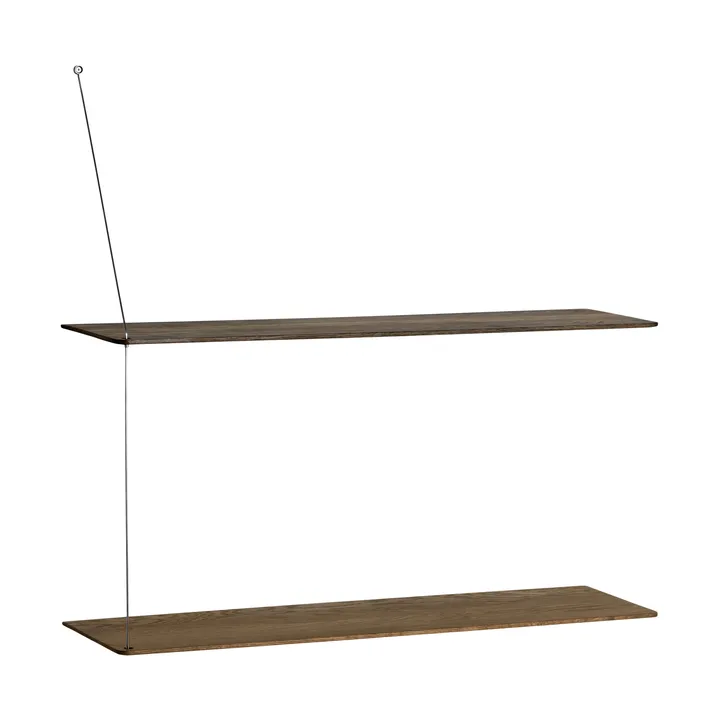 Estantería Stedge - Roble ahumado-acero cepillado, 80 cm, 2 estantes - Woud