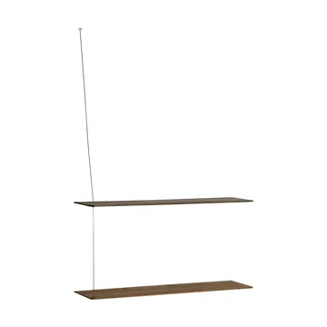 Estantería Stedge - Roble ahumado-acero cepillado, 80 cm, 2 estantes - Woud