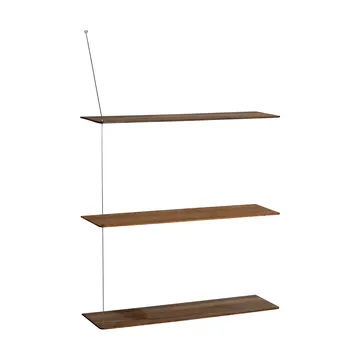 Estantería Stedge - Roble ahumado-acero cepillado, 80 cm, 3 estantes - Woud