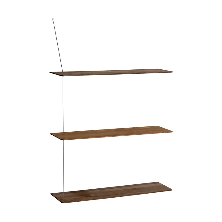 Estantería Stedge - Roble ahumado-acero cepillado, 80 cm, 3 estantes - Woud