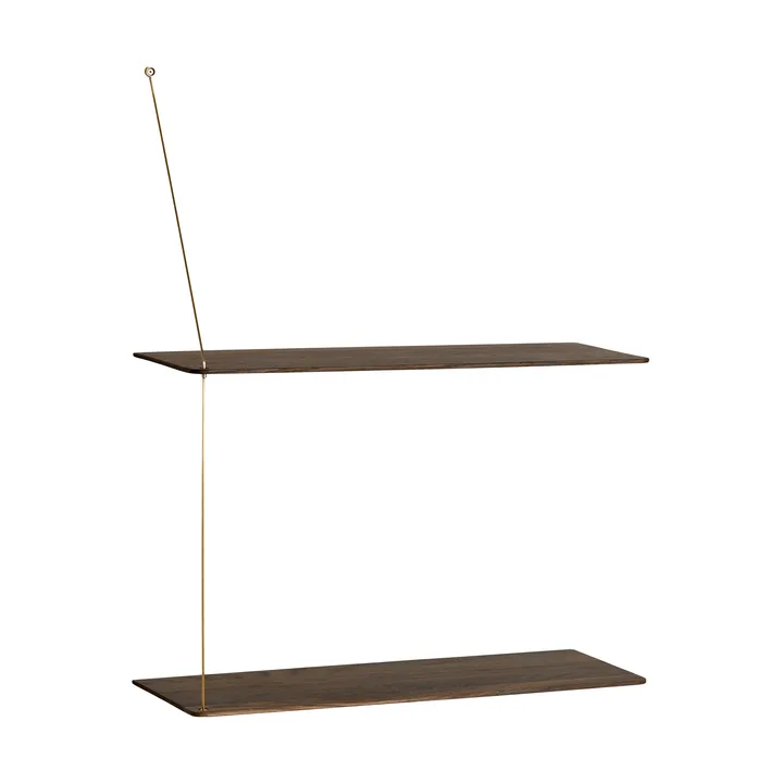 Estantería Stedge - Roble ahumado-latón, 60 cm, 2 estantes - Woud