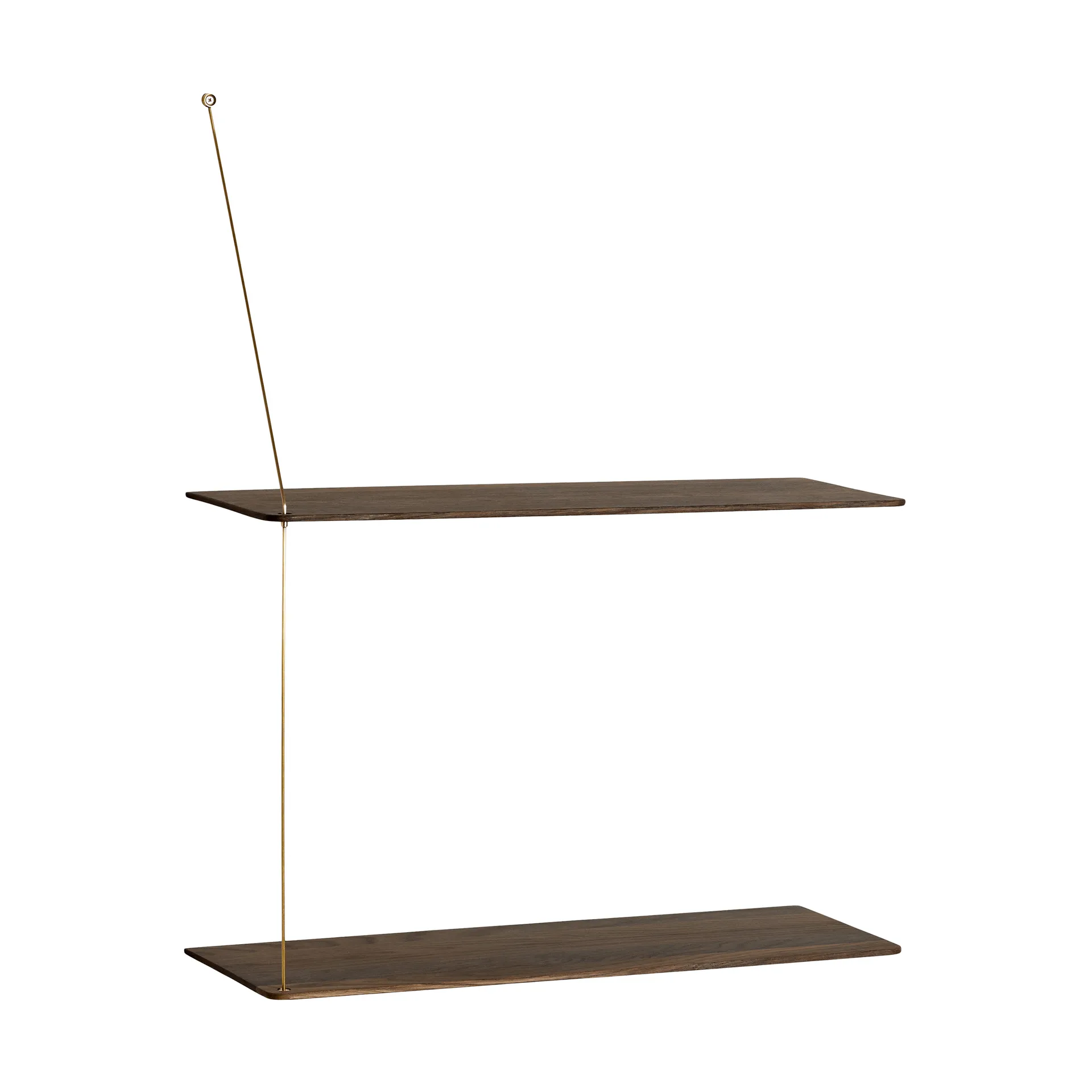 Estantería Stedge, Roble ahumado-latón, 60 cm, 2 estantes Woud Estantería Stedge, Roble ahumado-latón, 60 cm, 2 estantes Woud