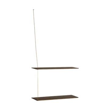 Estantería Stedge - Roble ahumado-latón, 60 cm, 2 estantes - Woud