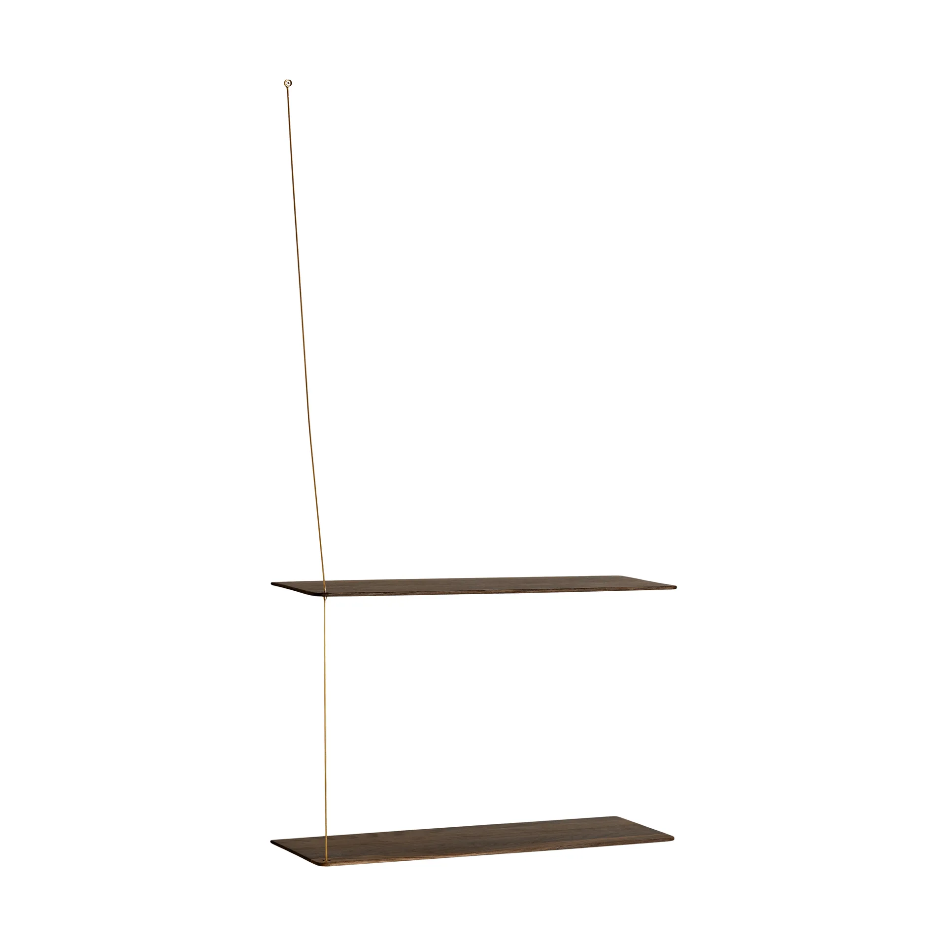Estantería Stedge, Roble ahumado-latón, 60 cm, 2 estantes Woud Estantería Stedge, Roble ahumado-latón, 60 cm, 2 estantes Woud