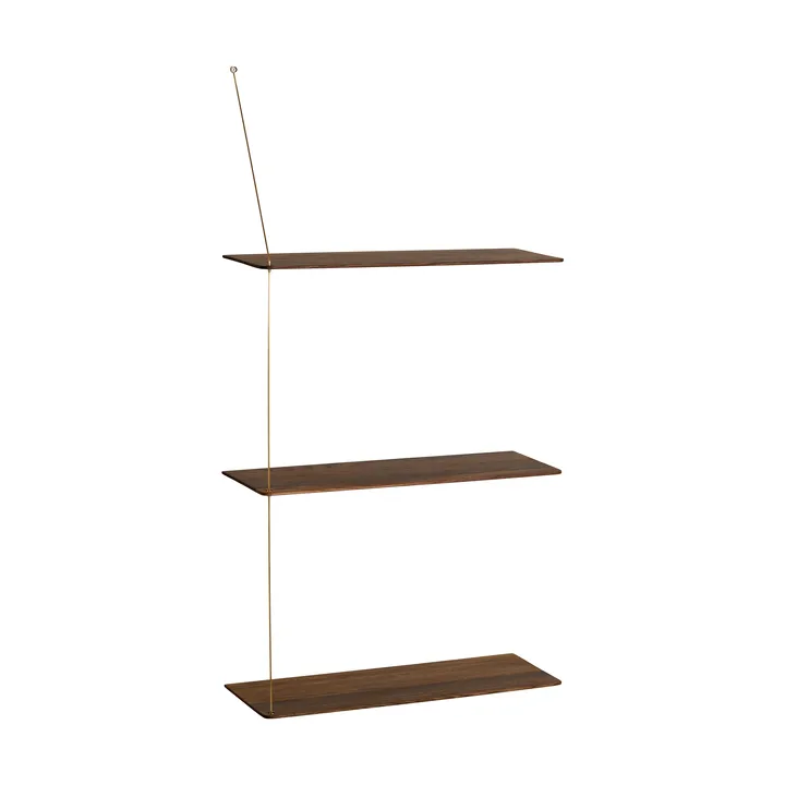 Estantería Stedge - Roble ahumado-latón, 60 cm, 3 baldas - Woud
