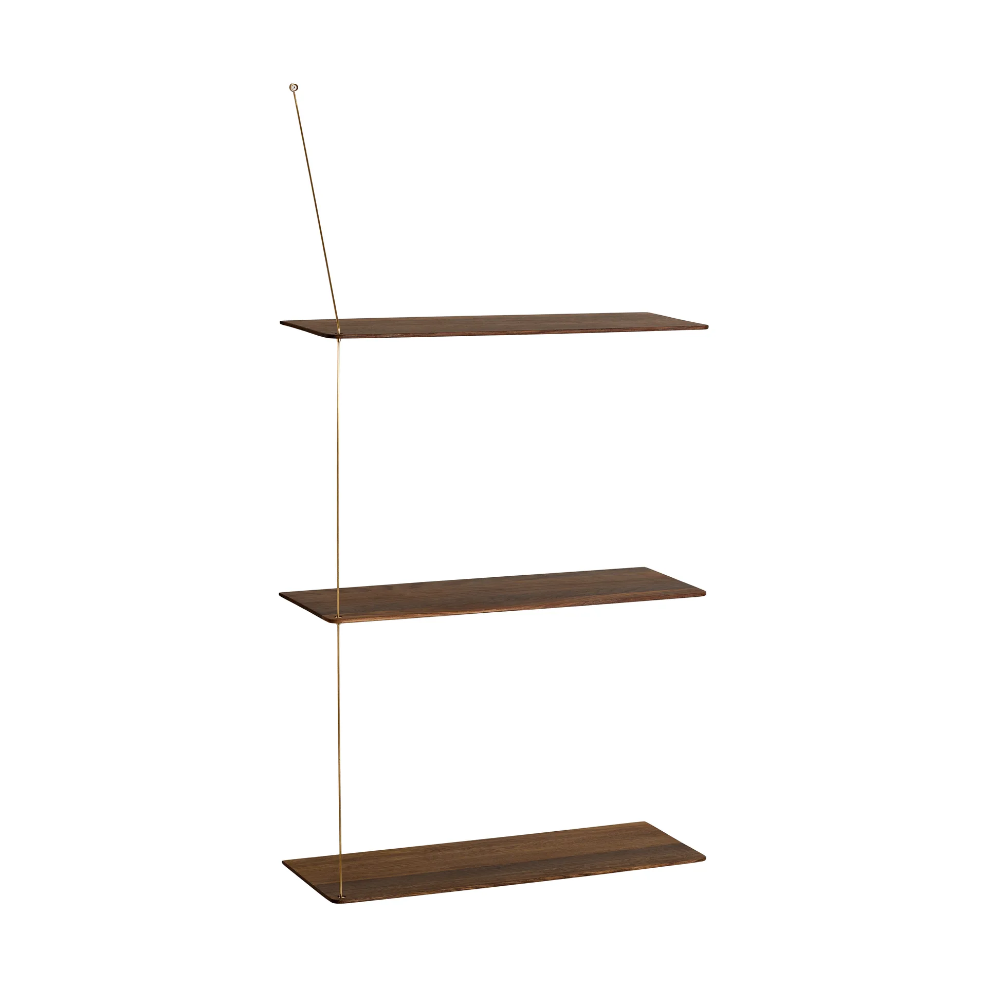 Estantería Stedge, Roble ahumado-latón, 60 cm, 3 baldas Woud Estantería Stedge, Roble ahumado-latón, 60 cm, 3 baldas Woud