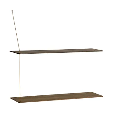 Estantería Stedge - Roble ahumado-latón, 80 cm, 2 estantes - Woud