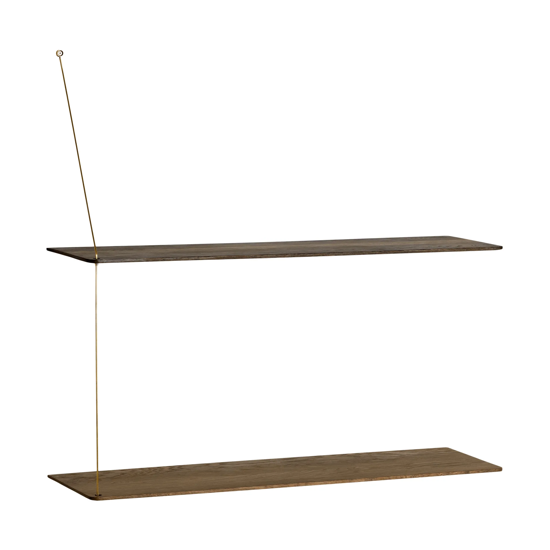 Estantería Stedge, Roble ahumado-latón, 80 cm, 2 estantes Woud Estantería Stedge, Roble ahumado-latón, 80 cm, 2 estantes Woud