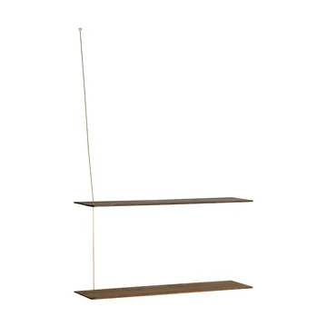 Estantería Stedge - Roble ahumado-latón, 80 cm, 2 estantes - Woud
