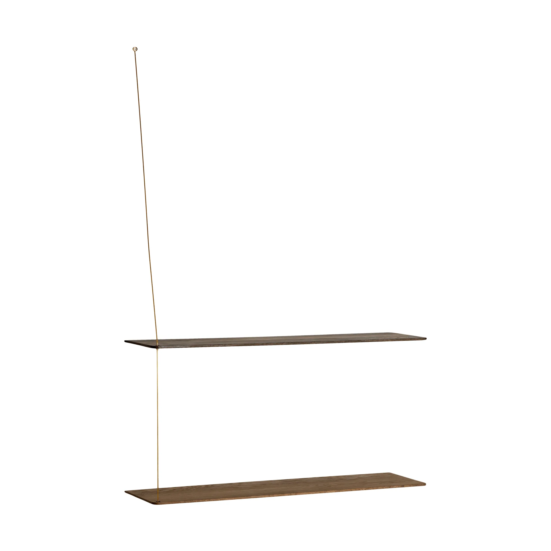 Estantería Stedge, Roble ahumado-latón, 80 cm, 2 estantes Woud Estantería Stedge, Roble ahumado-latón, 80 cm, 2 estantes Woud