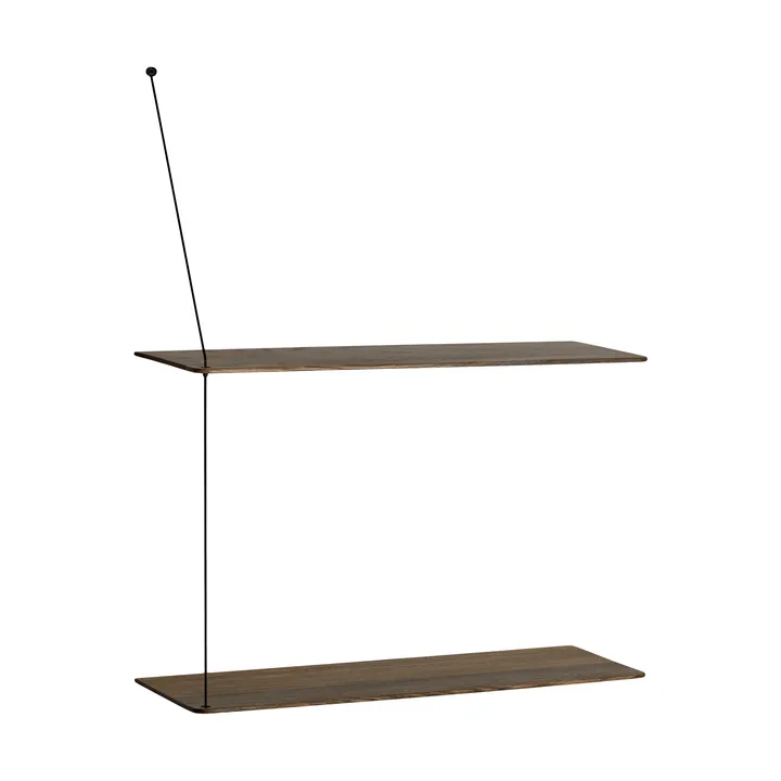 Estantería Stedge - Roble ahumado-negro, 2 estantes, 60 cm - Woud