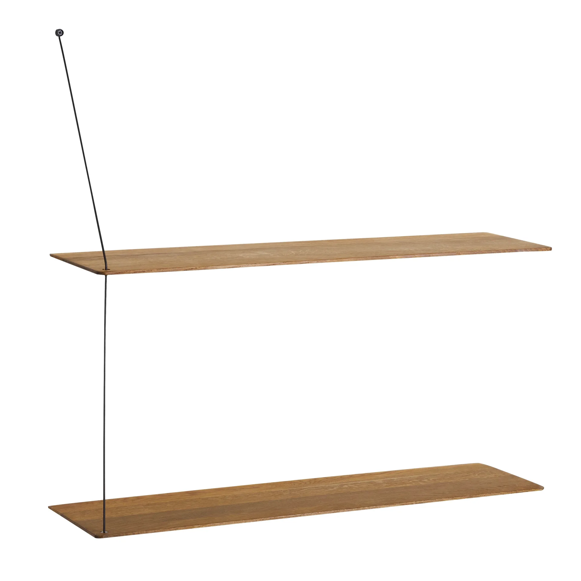 Estantería Stedge, Roble ahumado-negro, 80 cm, 2 estantes Woud