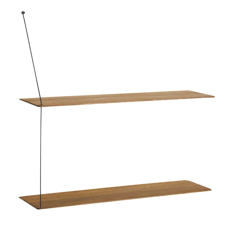 Estantería Stedge - Roble ahumado-negro, 80 cm, 2 estantes - Woud