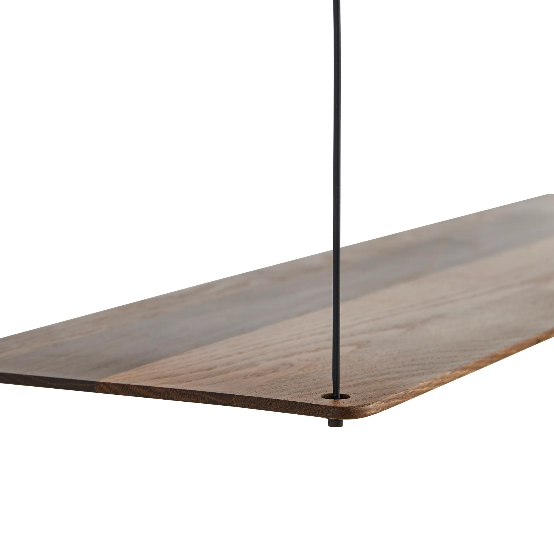 Estantería Stedge, Roble ahumado-negro, 80 cm, 2 estantes Woud