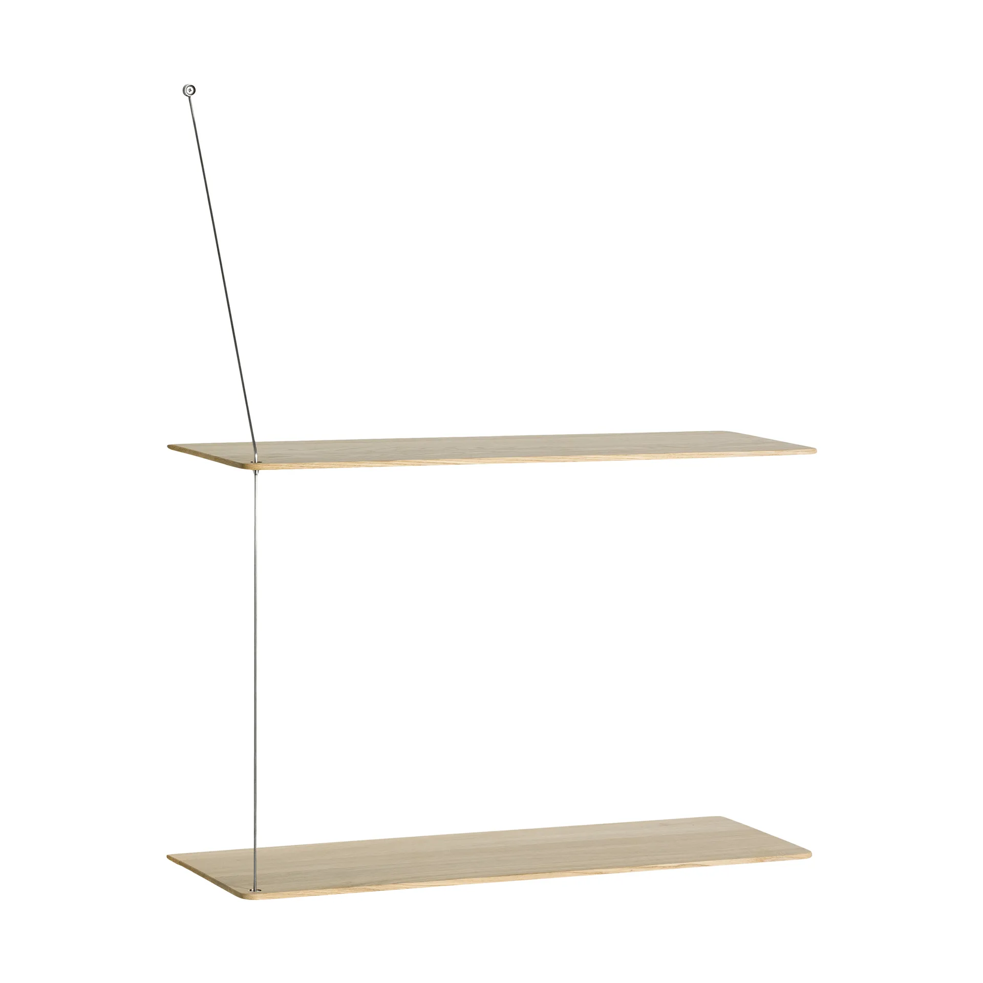 Estantería Stedge, Roble blanqueado-acero cepillado, 60 cm, 2 estantes Woud