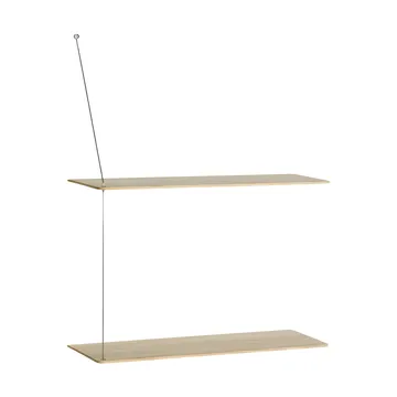 Estantería Stedge - Roble blanqueado-acero cepillado, 60 cm, 2 estantes - Woud