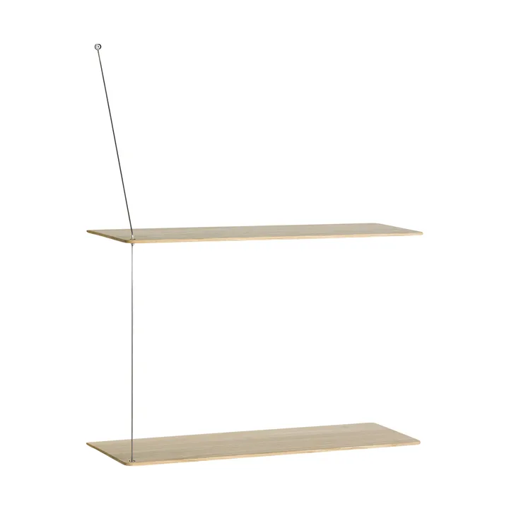 Estantería Stedge - Roble blanqueado-acero cepillado, 60 cm, 2 estantes - Woud