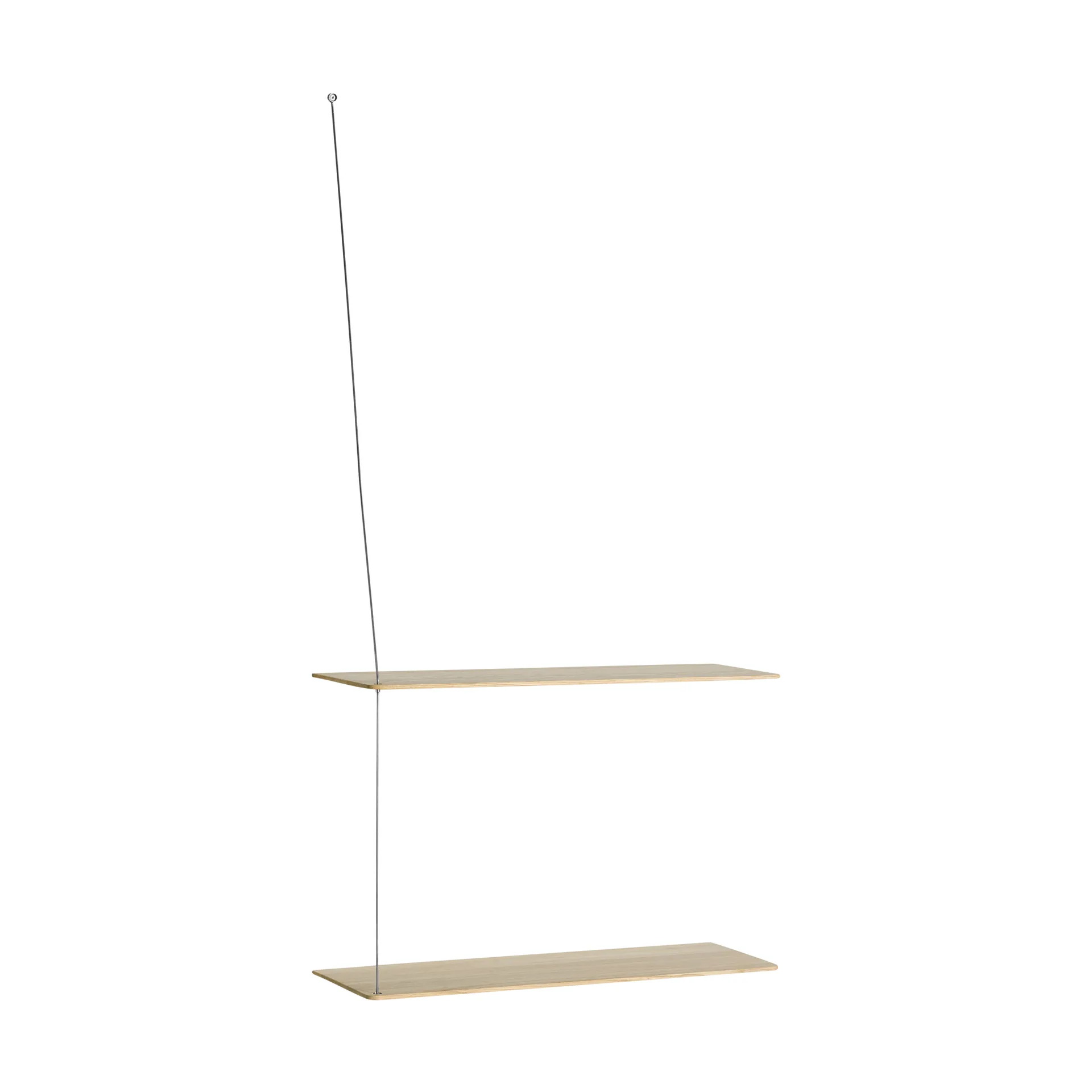 Estantería Stedge, Roble blanqueado-acero cepillado, 60 cm, 2 estantes Woud