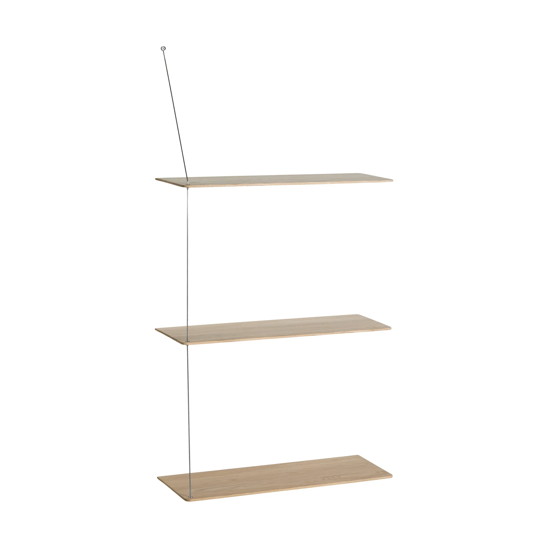 Estantería Stedge, Roble blanqueado-acero cepillado, 60 cm, 3 estantes Woud
