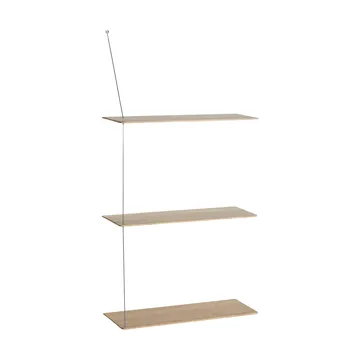 Estantería Stedge - Roble blanqueado-acero cepillado, 60 cm, 3 estantes - Woud