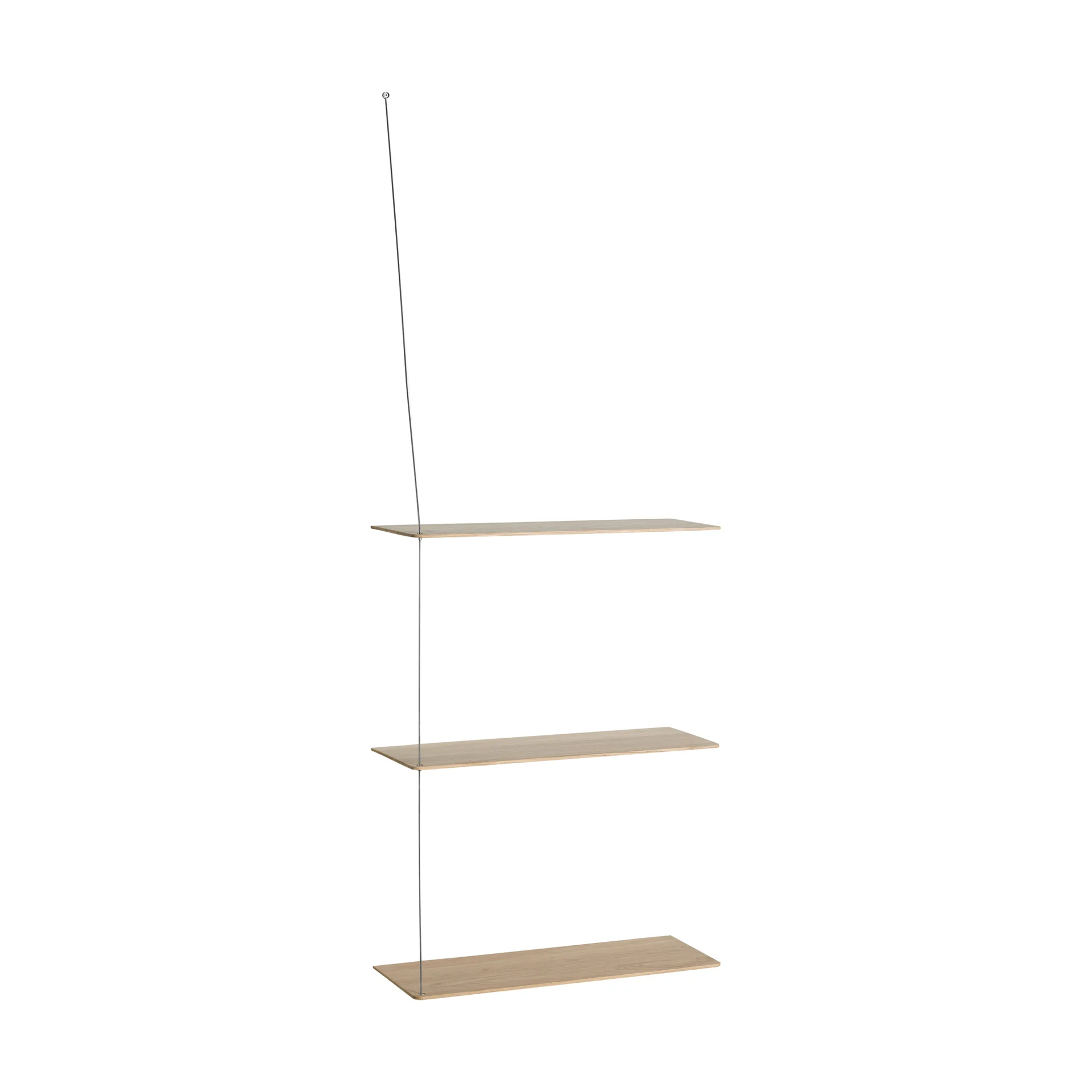 Estantería Stedge, Roble blanqueado-acero cepillado, 60 cm, 3 estantes Woud