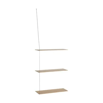 Estantería Stedge - Roble blanqueado-acero cepillado, 60 cm, 3 estantes - Woud