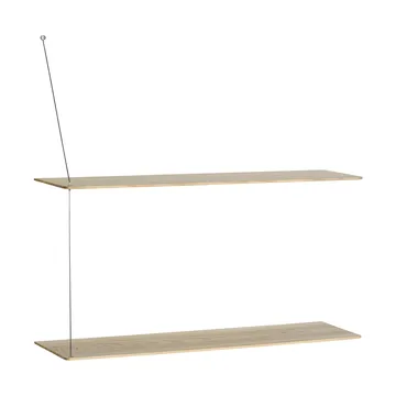 Estantería Stedge - Roble blanqueado-acero cepillado, 80 cm, 2 estantes - Woud