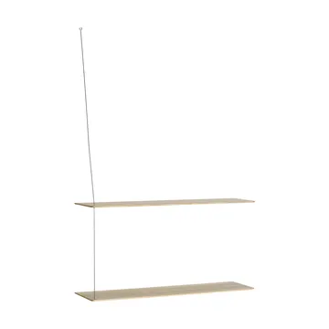 Estantería Stedge - Roble blanqueado-acero cepillado, 80 cm, 2 estantes - Woud