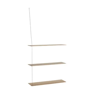 Estantería Stedge - Roble blanqueado-acero cepillado, 80 cm, 3 estantes - Woud