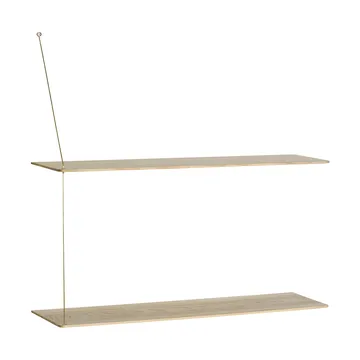 Estantería Stedge - Roble blanqueado con pigmento-latón, 80 cm, 2 estantes - Woud