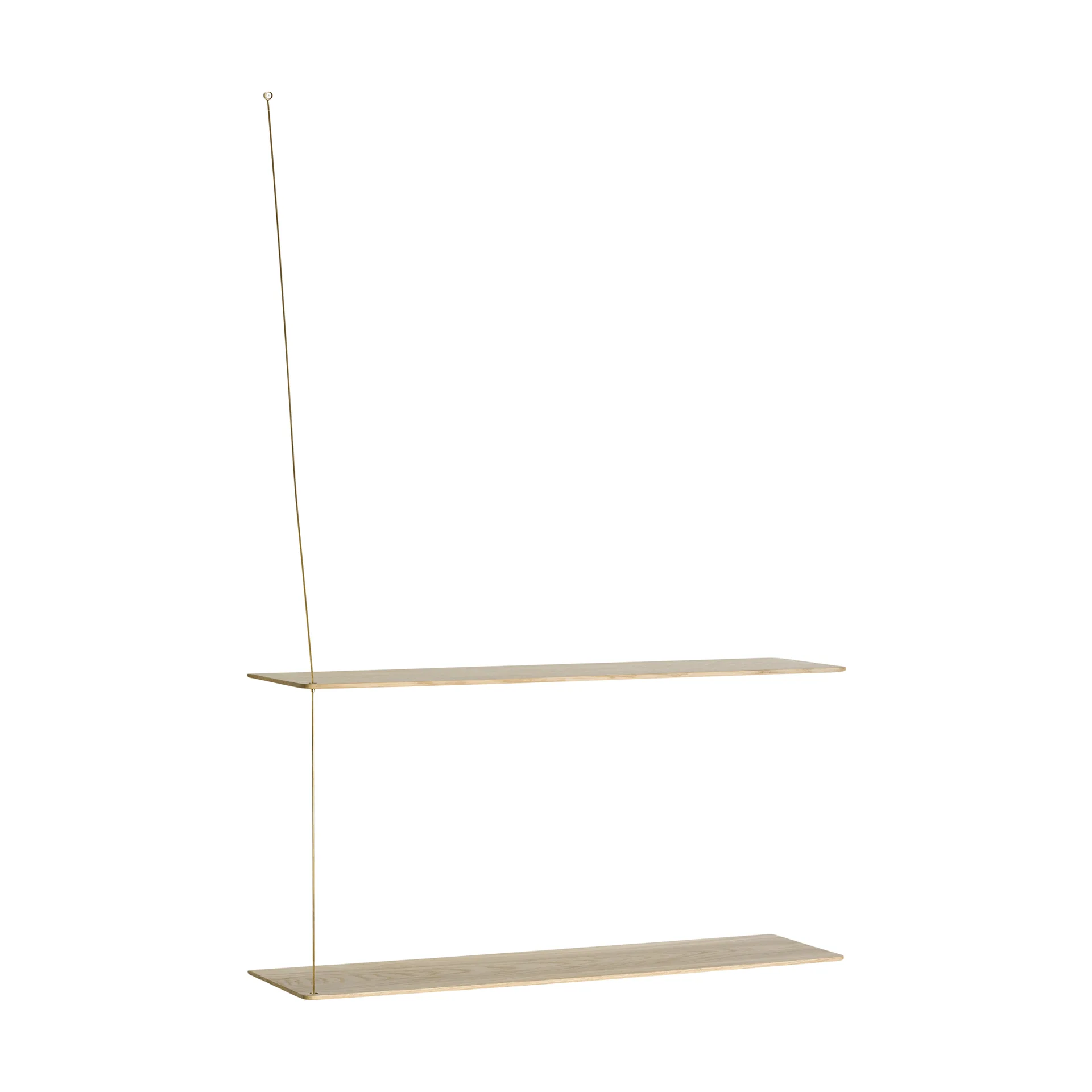 Estantería Stedge, Roble blanqueado con pigmento-latón, 80 cm, 2 estantes Woud