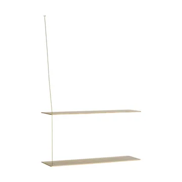 Estantería Stedge - Roble blanqueado con pigmento-latón, 80 cm, 2 estantes - Woud