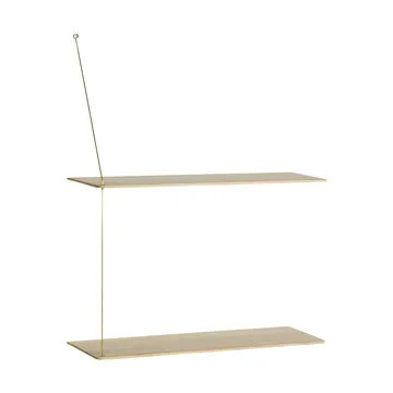Estantería Stedge - Roble blanqueado-latón, 60 cm, 2 estantes - Woud