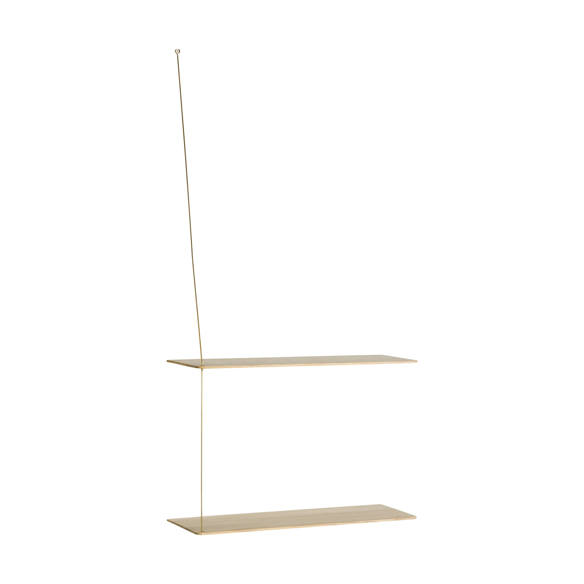 Estantería Stedge, Roble blanqueado-latón, 60 cm, 2 estantes Woud