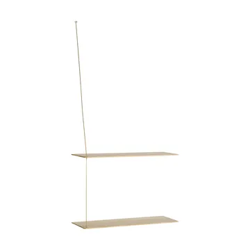 Estantería Stedge - Roble blanqueado-latón, 60 cm, 2 estantes - Woud