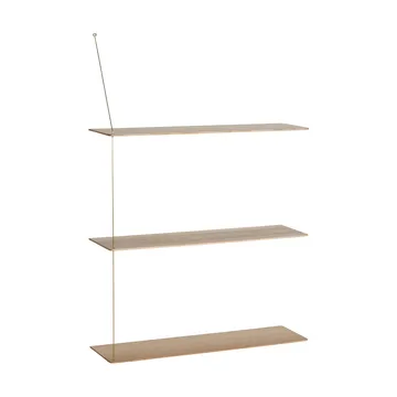 Estantería Stedge - Roble blanqueado-latón, 80 cm, 3 estantes - Woud