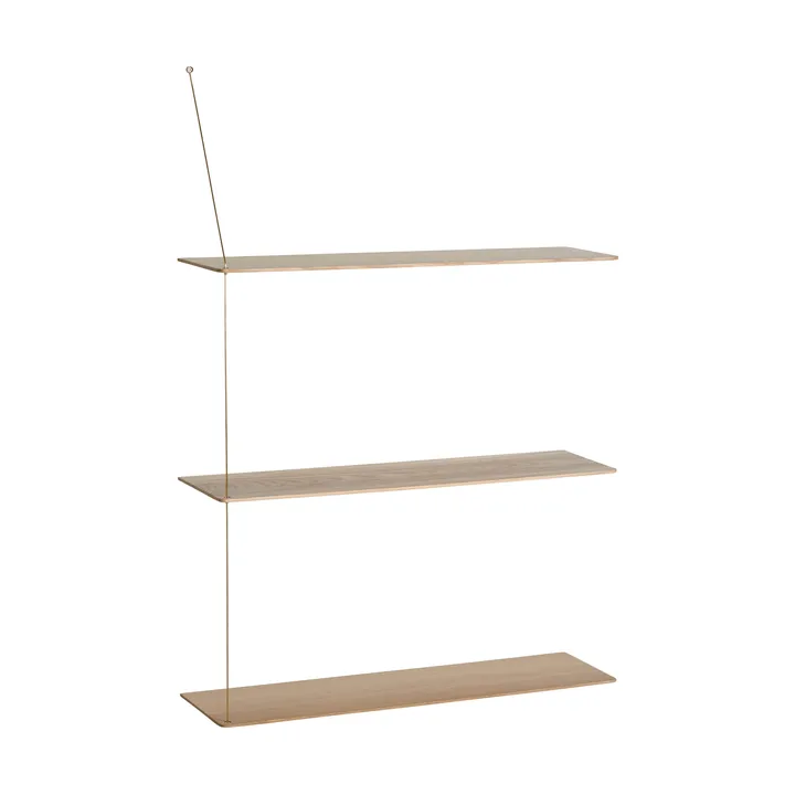 Estantería Stedge - Roble blanqueado-latón, 80 cm, 3 estantes - Woud
