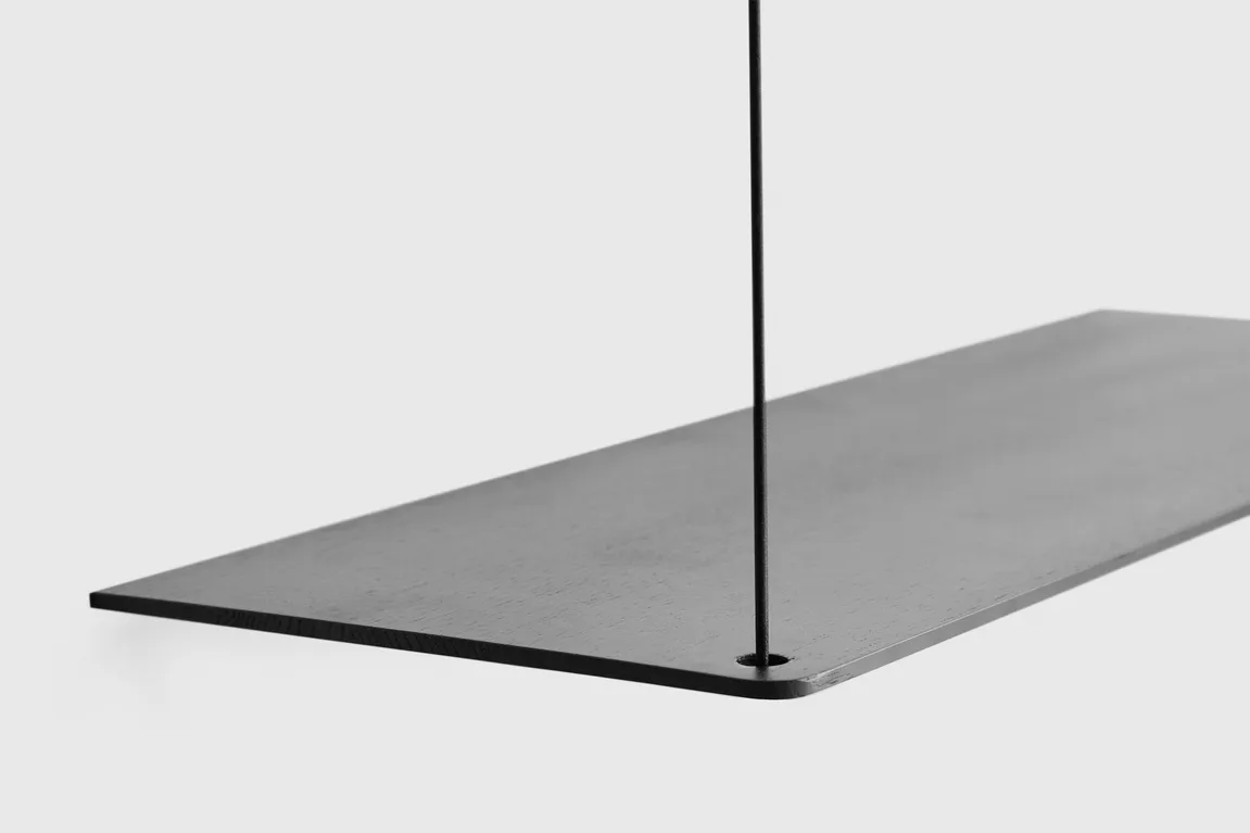 Estantería Stedge, Roble negro, 80 cm, 2 estantes Woud