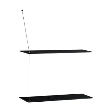 Estantería Stedge - Roble negro-acero cepillado, 60 cm, 2 baldas - Woud