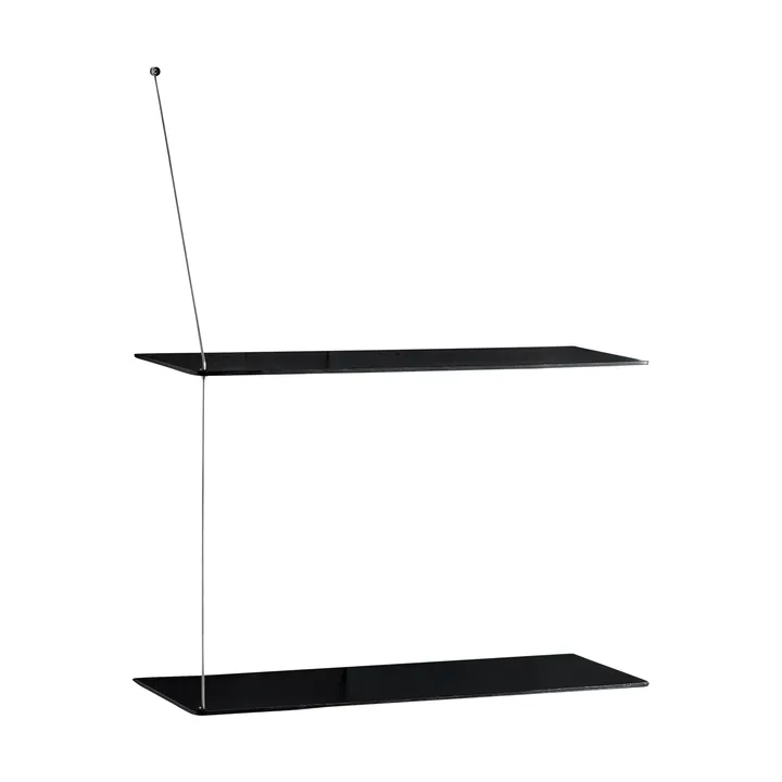 Estantería Stedge - Roble negro-acero cepillado, 60 cm, 2 baldas - Woud