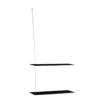 Estantería Stedge - Roble negro-acero cepillado, 60 cm, 2 baldas - Woud