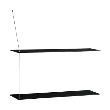 Estantería Stedge - Roble negro-acero cepillado, 80 cm, 2 estantes - Woud
